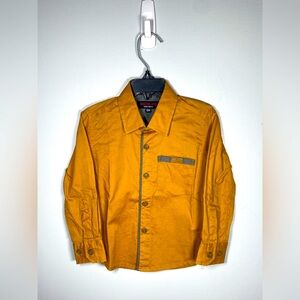 Yellow Button Down Shirt with Classic Collar and Long Sleeves